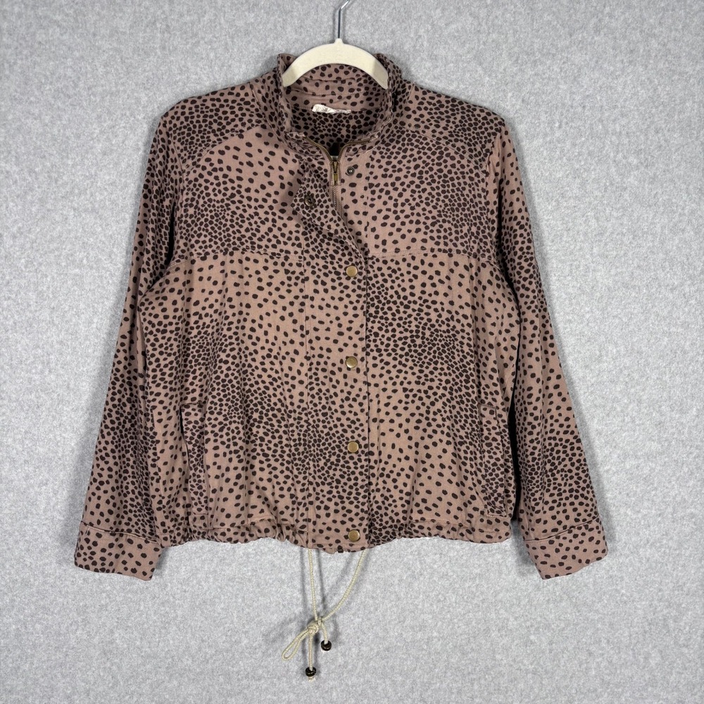Mystree Animal Print Utility Jacket Medium Leopard Cheetah Thin Pockets‎ **
